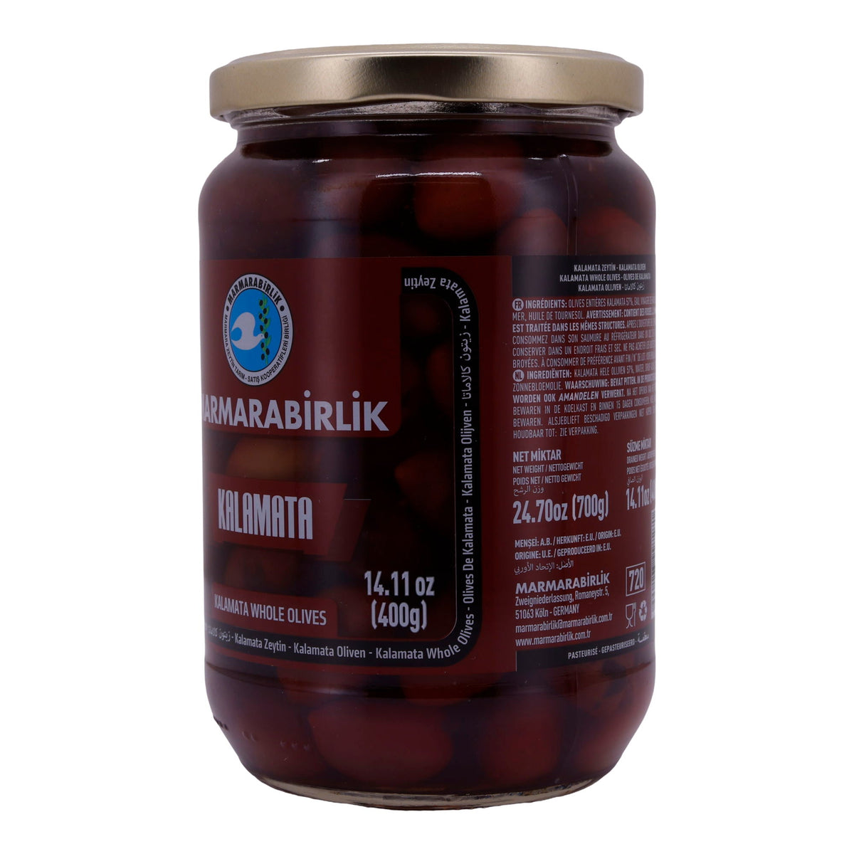 Oliven Marmarabirlik | Kalamata | Ganze Oliven in Salzlake | 700g