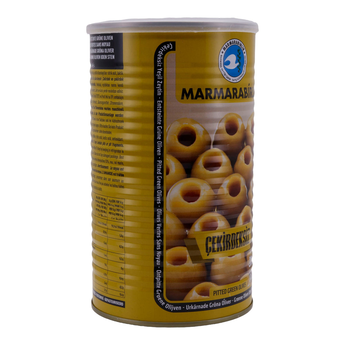 Oliven Marmarabirlik | Entsteinte Grüne Oliven | Pasteurisiert, 670 g Abtropfgewicht MARMARABIRLIK