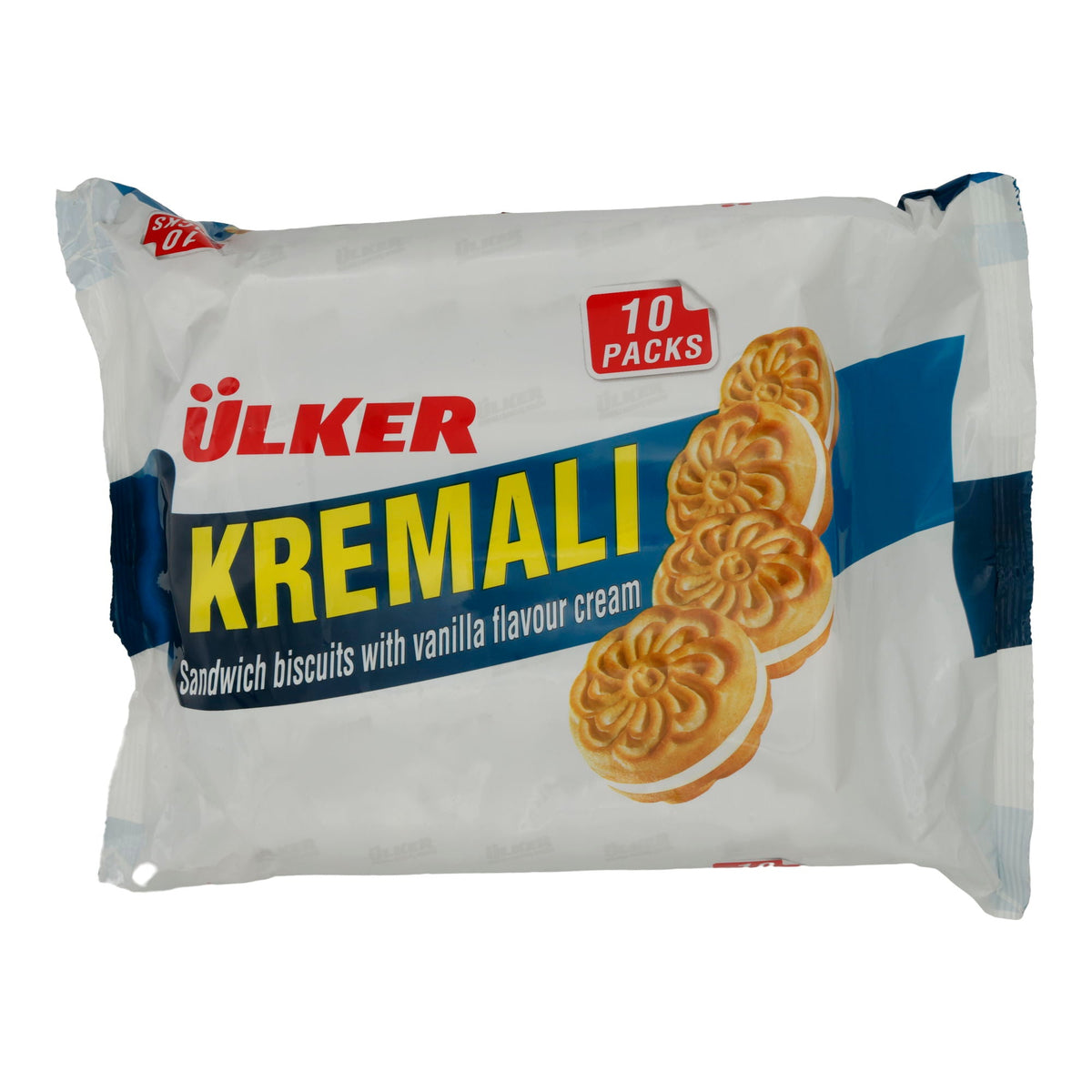 Vanille-Sandwichkekse Ülker | Kekse | Kremalı, Knusprig, cremige Füllung, 10er Pack | 500g UELKER
