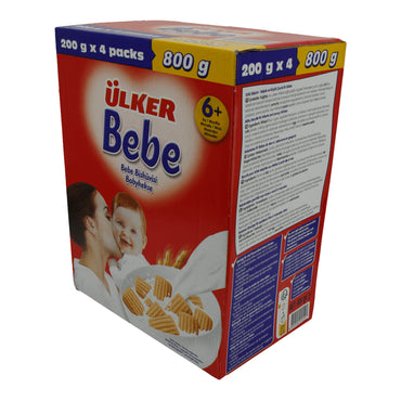 Babykoekjes Ülker | Bebe Koekjes | Zacht, voor baby's vanaf 6 maanden | 800 g (4 x 200 g)
