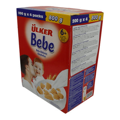 Babykoekjes Ülker | Bebe Koekjes | Zacht, voor baby's vanaf 6 maanden | 800 g (4 x 200 g)