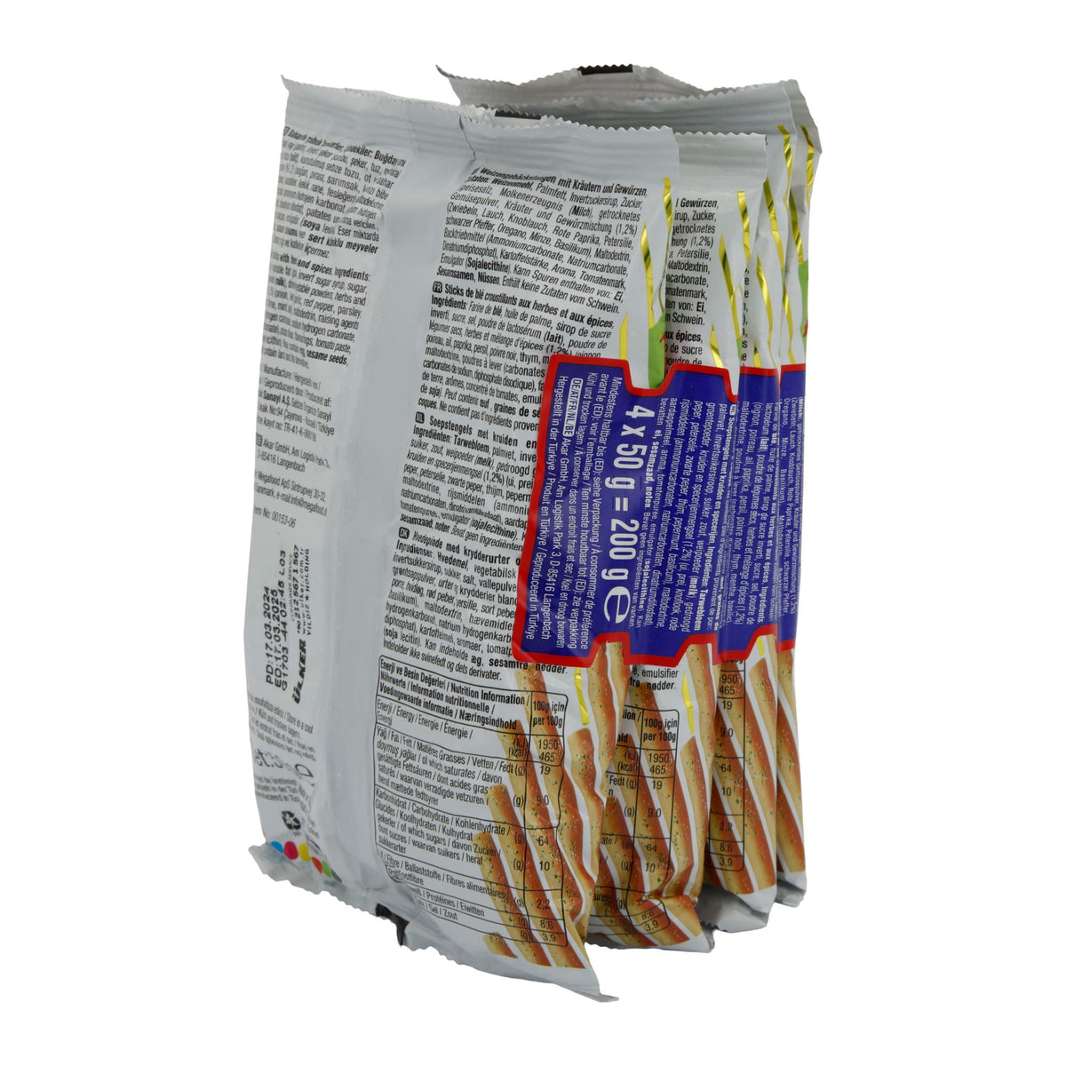 Knabberstangen Ülker | Mediterranos | Pikant gewürzt | 200 g UELKER