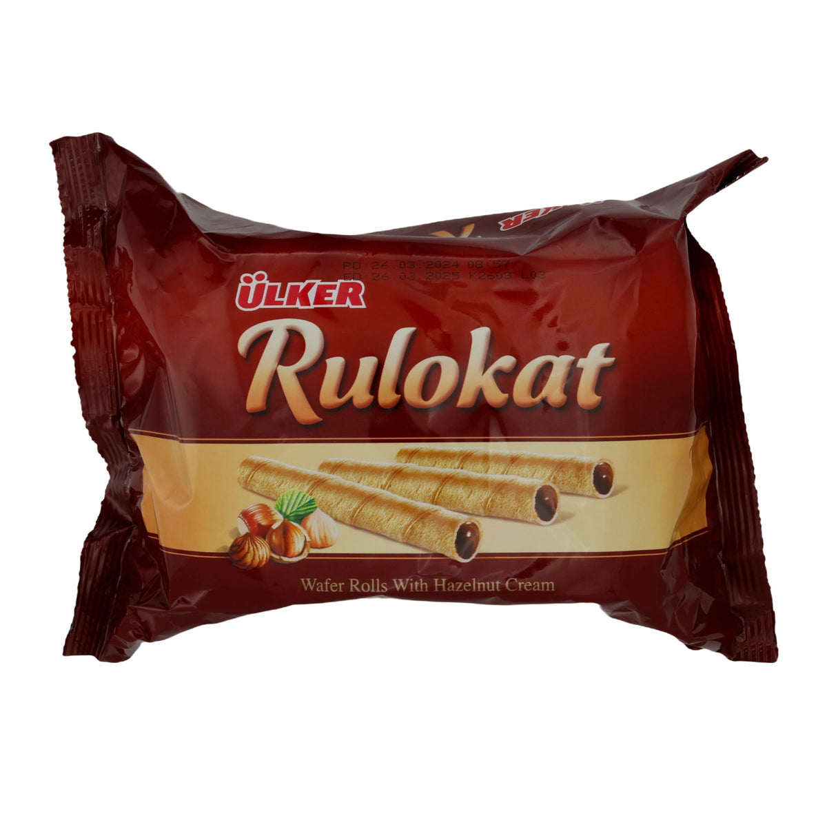 Waffelröllchen Ülker | Rulokat | Knusprig, Haselnusscreme | 150 g UELKER