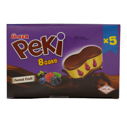 Torta Ülker Peki 8 | Biscotti | con ripieno di frutti di bosco e glassa al cioccolato | Confezione da 5 da 210g