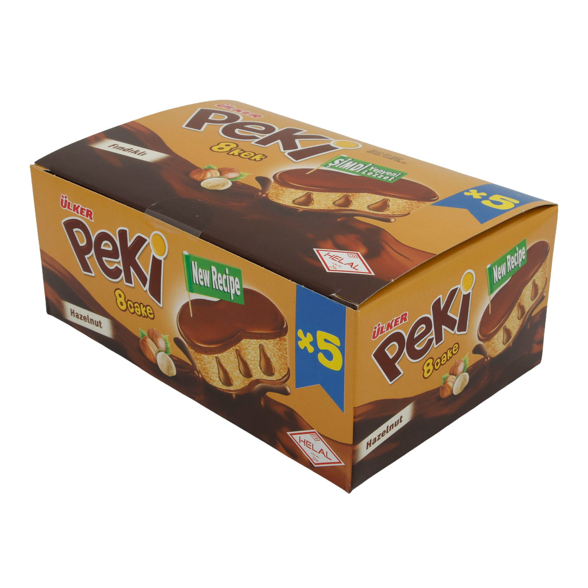 Haselnusskuchen Ülker | Peki 8 Cake | Weich, mit Schokoladentropfen | 5er Pack | 210g UELKER