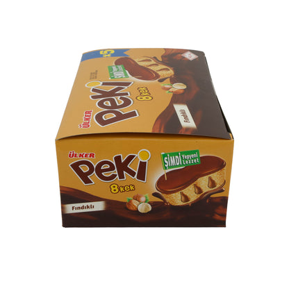 Torta alla nocciola Ülker | Peki 8 Cake | Morbida, con gocce di cioccolato | Confezione da 5 | 210g