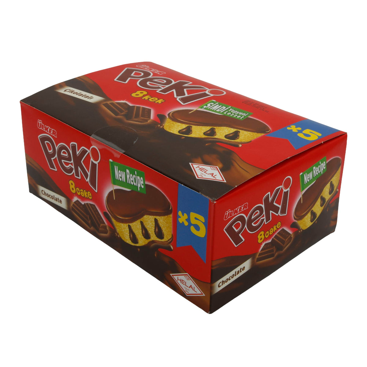 Schokoladenkuchen Ülker | Peki 8 Cake | Weich, mit Schokoladenstückchen | 5er Pack 210g