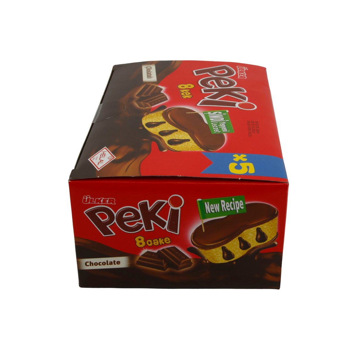 Schokoladenkuchen Ülker | Peki 8 Cake | Weich, mit Schokoladenstückchen | 5er Pack 210g UELKER
