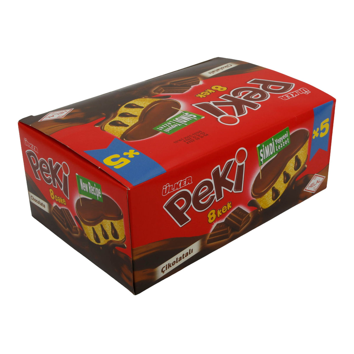 Schokoladenkuchen Ülker | Peki 8 Cake | Weich, mit Schokoladenstückchen | 5er Pack 210g UELKER