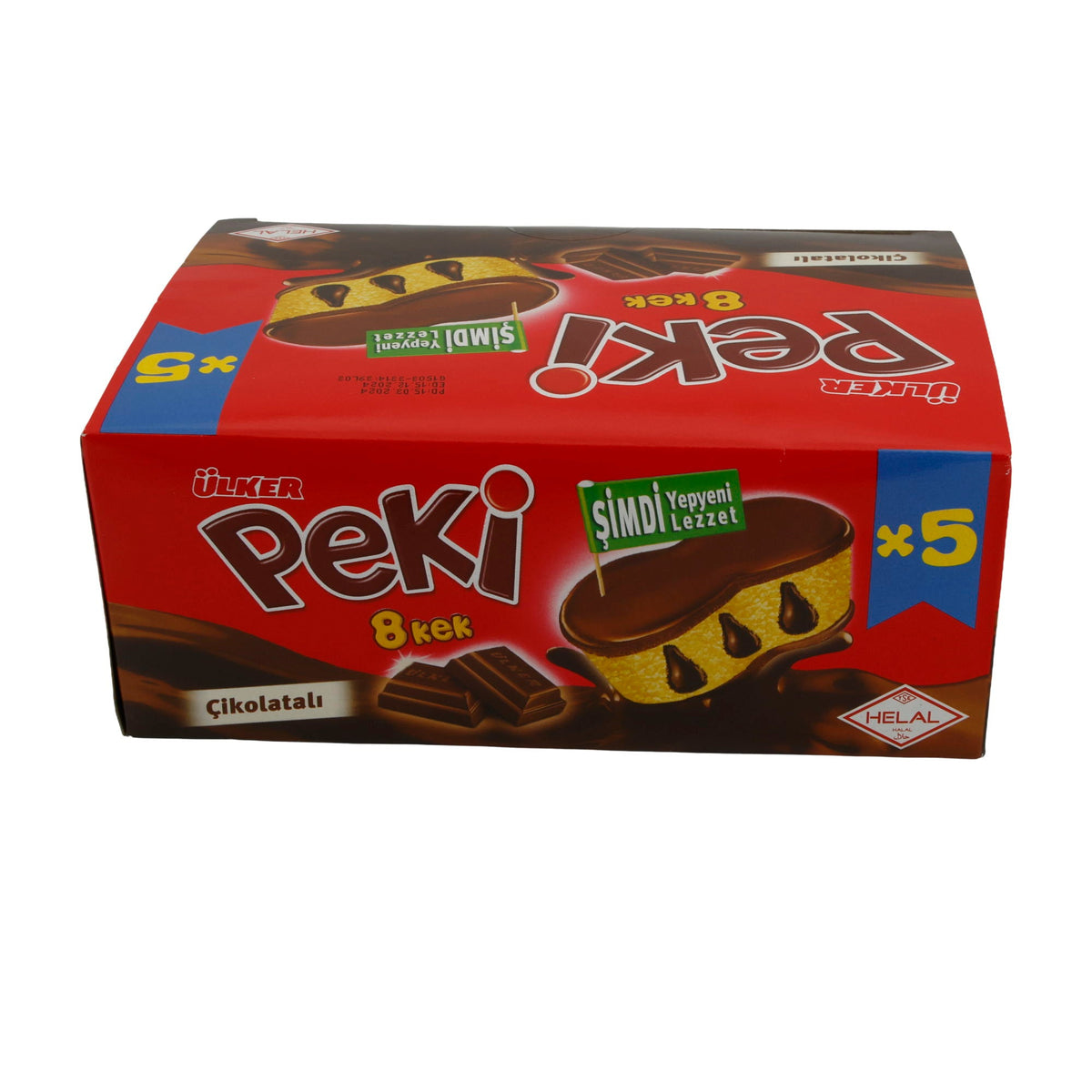 Schokoladenkuchen Ülker | Peki 8 Cake | Weich, mit Schokoladenstückchen | 5er Pack 210g UELKER