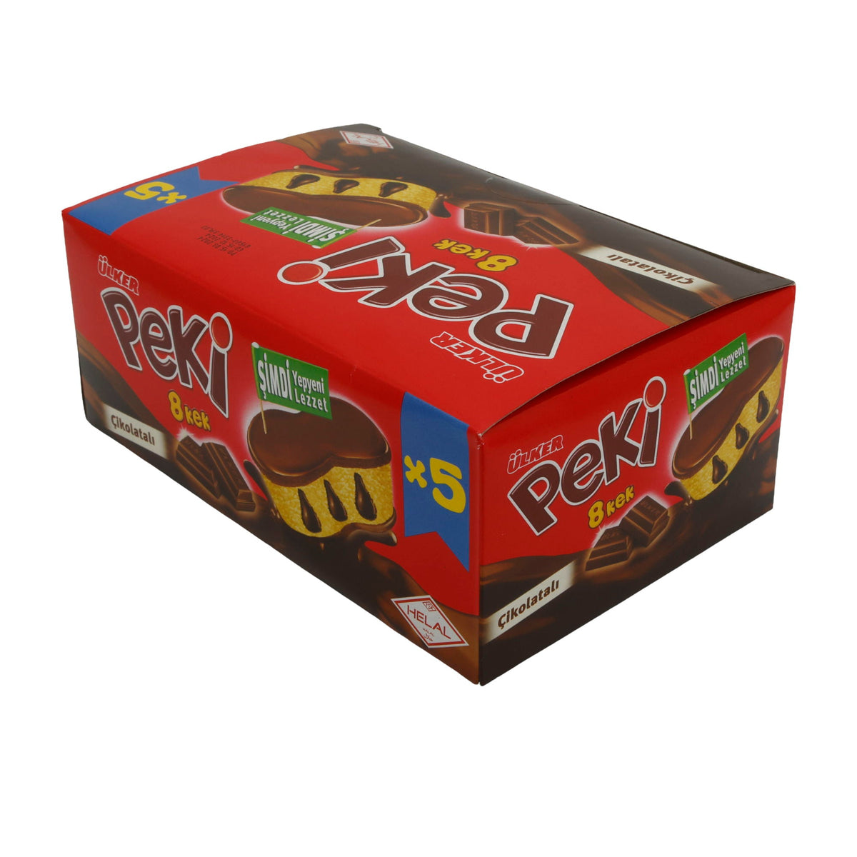 Schokoladenkuchen Ülker | Peki 8 Cake | Weich, mit Schokoladenstückchen | 5er Pack 210g UELKER