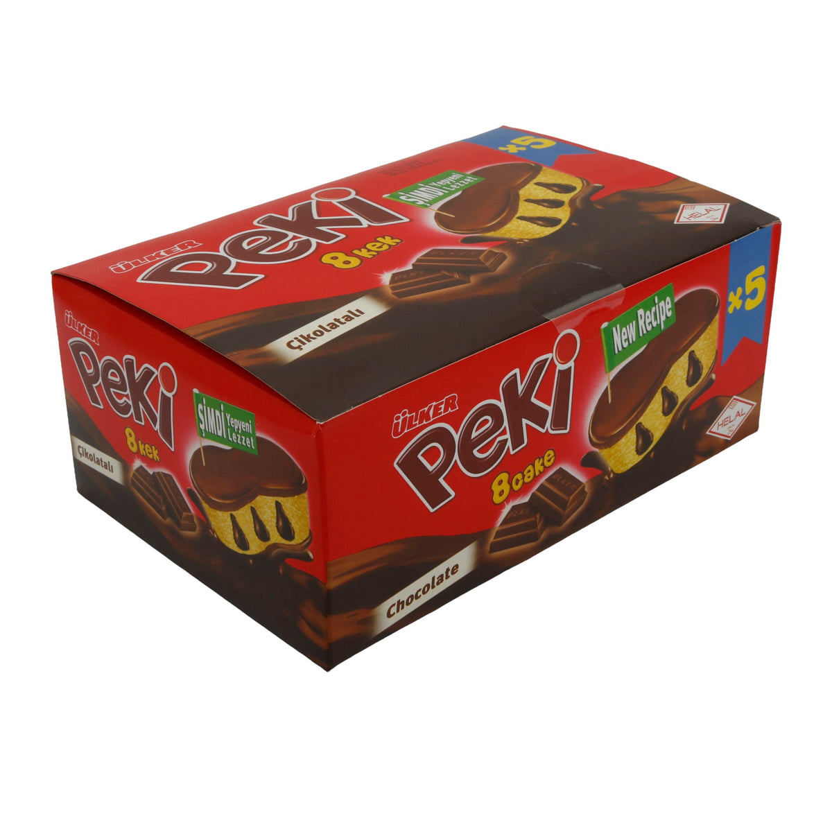 Schokoladenkuchen Ülker | Peki 8 Cake | Weich, mit Schokoladenstückchen | 5er Pack 210g UELKER
