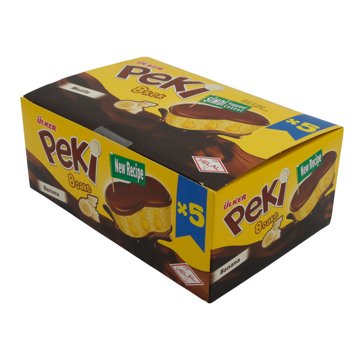 Kuchen Ülker | Peki 8 Cake | mit Bananenfüllung und Schokoladenglasur | 5er Pack 210g UELKER