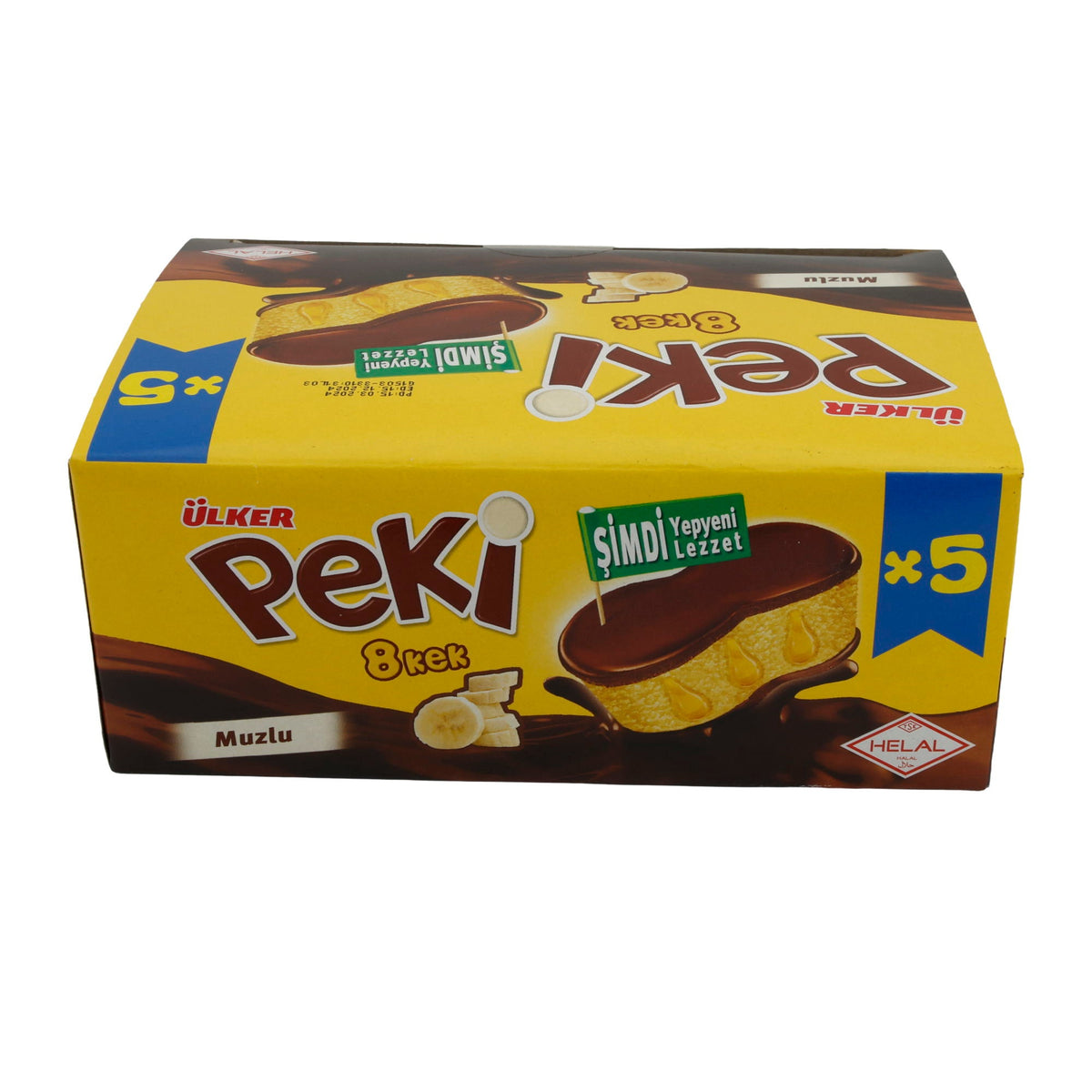 Kuchen Ülker | Peki 8 Cake | mit Bananenfüllung und Schokoladenglasur | 5er Pack 210g UELKER