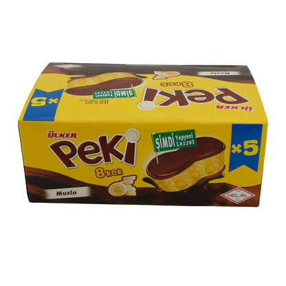 Kuchen Ülker | Peki 8 Cake | mit Bananenfüllung und Schokoladenglasur | 5er Pack 210g