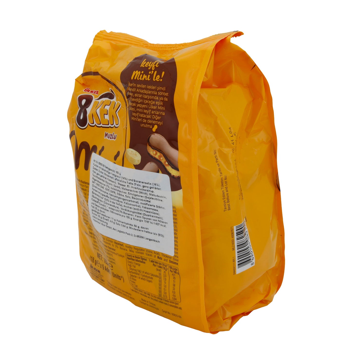 Mini Kuchen Ülker 8Kek | Gebak | Met Bananensmaak | 162 g