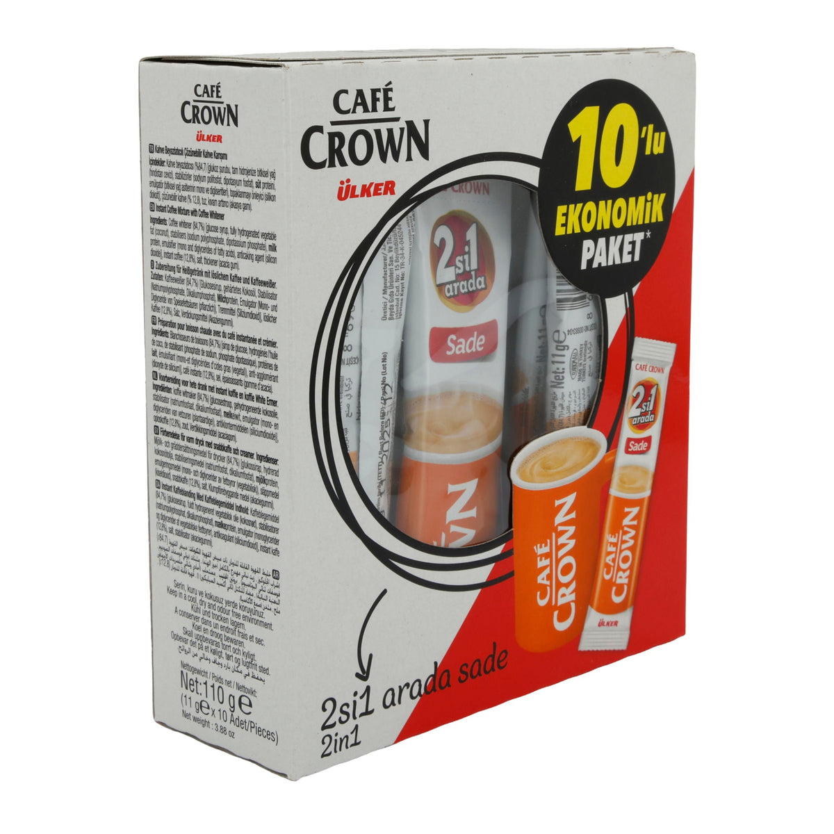 Instantkaffee Ülker | Café Crown 2in1 | Mit Kaffeeweißer, 10er Pack | 110 g UELKER