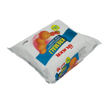 Kekse Ülker | Kremalı Erdbeer-Sandwichkekse | Knusprige Kekse mit fruchtiger Erdbeercreme | 8er Pack – 488 g