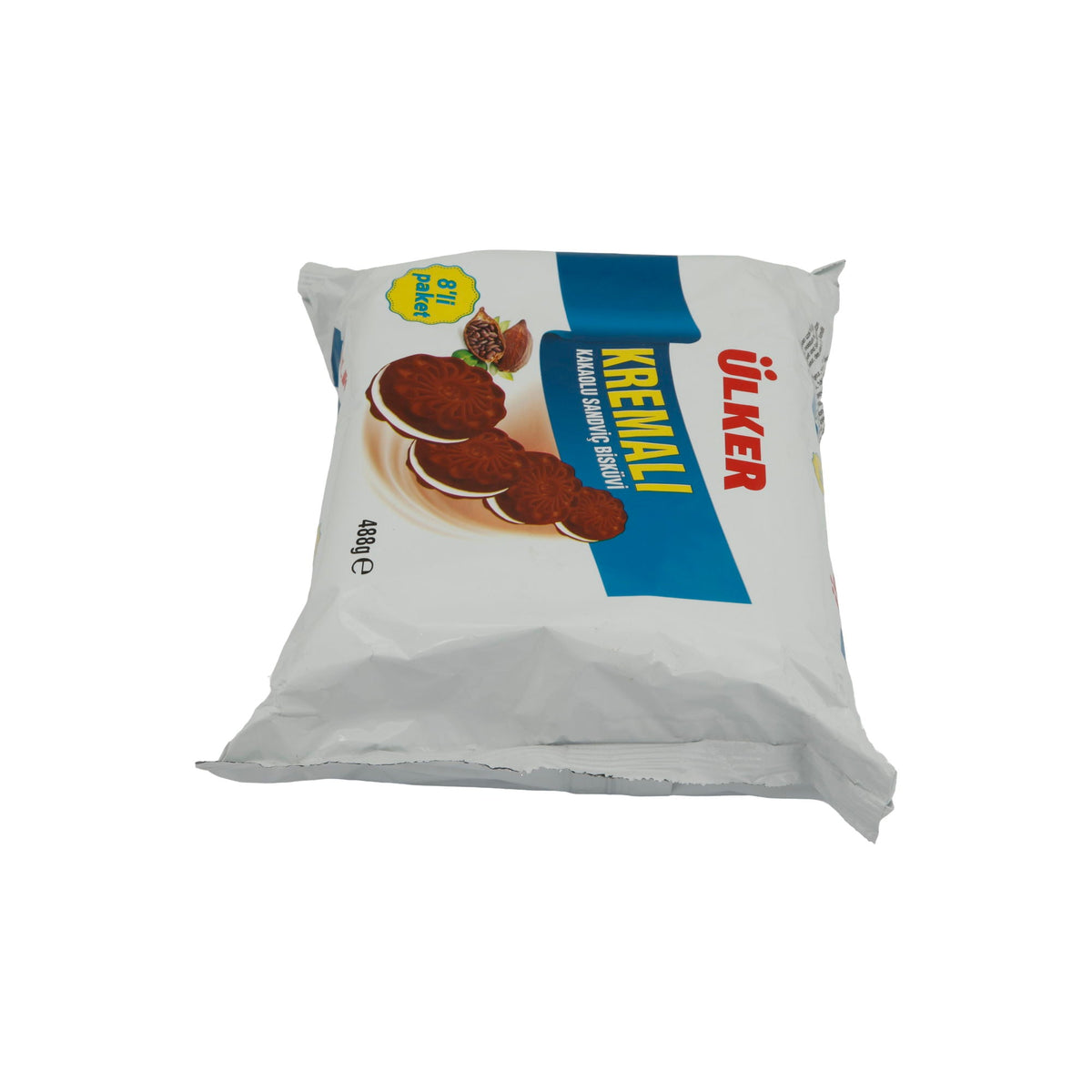 Kekse Ülker | Kremalı Kakaokekse | Knusprige Kakaokekse mit Vanillecreme | 8er Pack – 488 g TRS