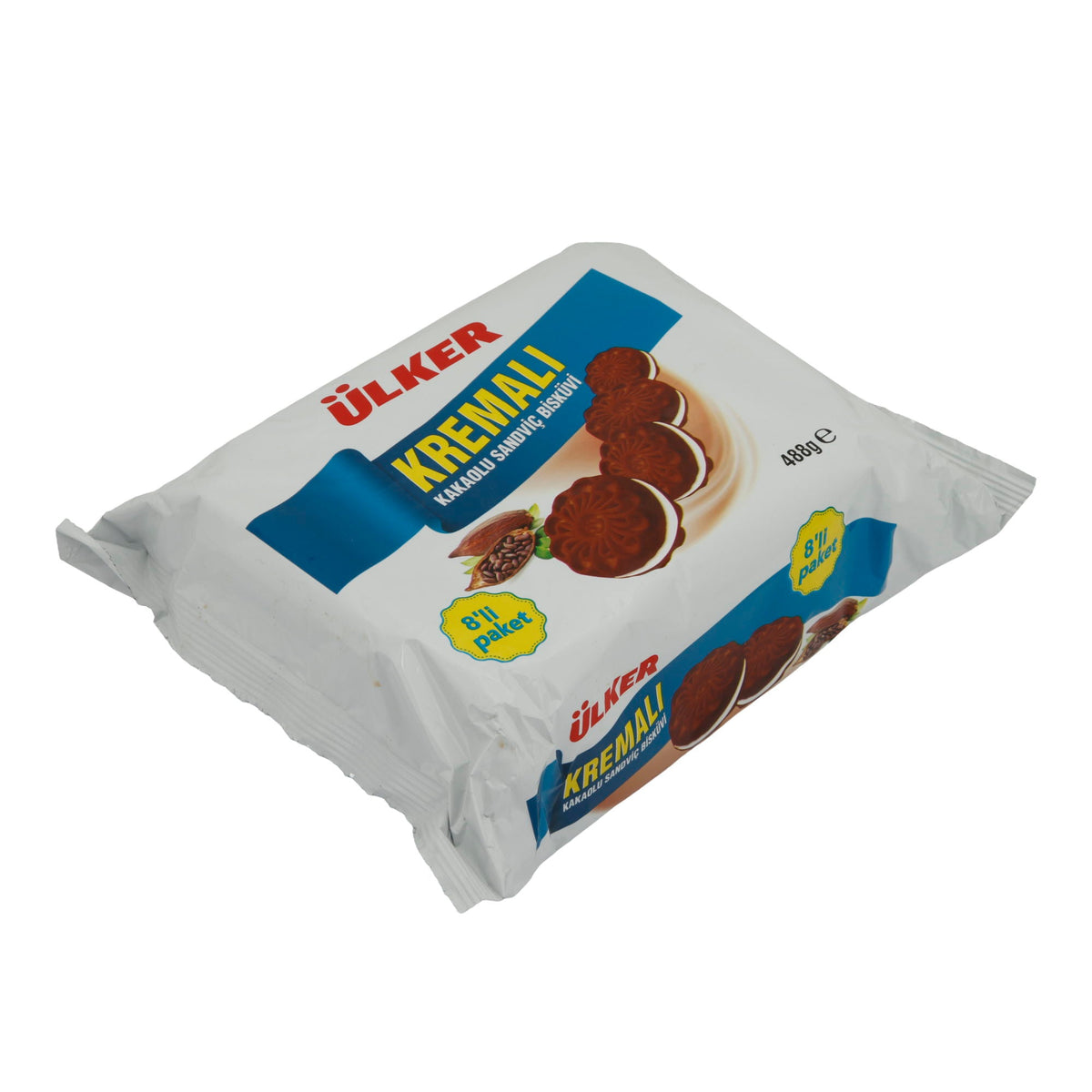 Kekse Ülker | Kremalı Kakaokekse | Knusprige Kakaokekse mit Vanillecreme | 8er Pack – 488 g TRS