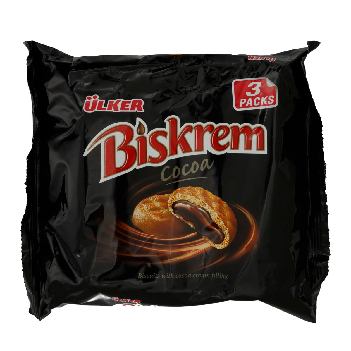 Kekse Ülker | Biskrem Cocoa | Gebäck | mit Kakaofüllung | 300 g (3x100 g) UELKER