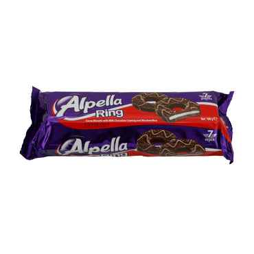 Alpella Ring – Cocoa Cookies with Milk Chocolate & Marshmallow – 7 pieces – 189g
