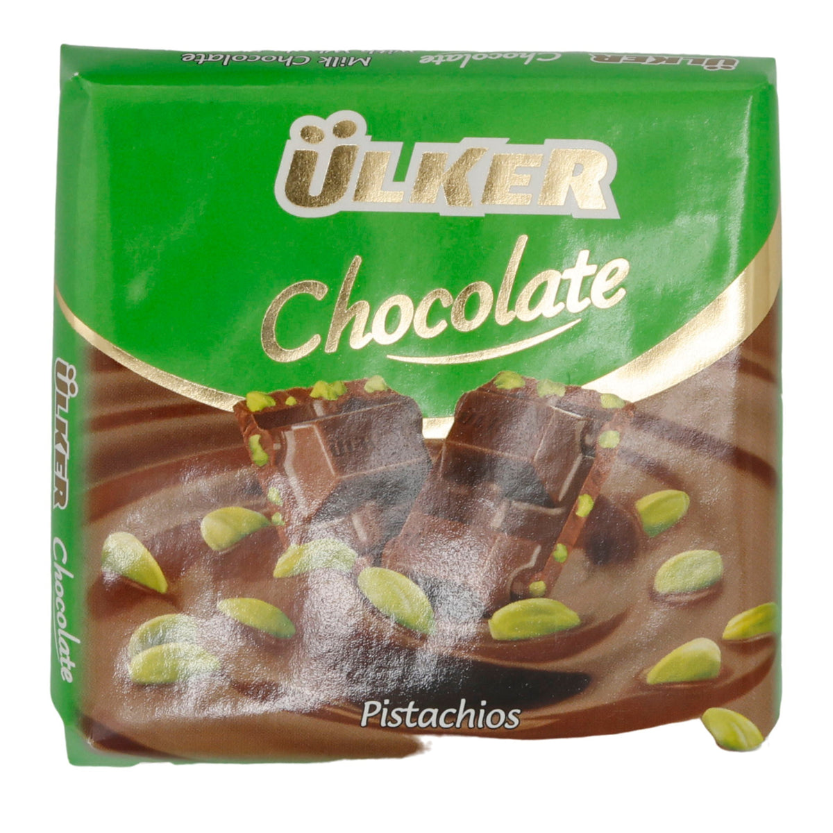 Milk Chocolate Ülker | Süßigkeit | Vollmilchschokolade mit ganzen Pistazien | 65 g