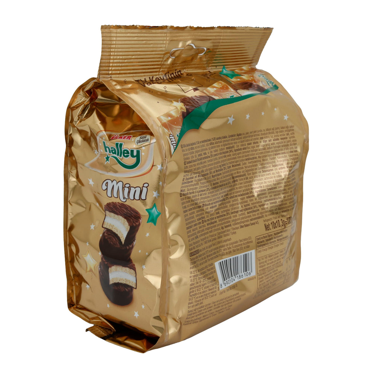 Kekse Ülker Halley Mini | Gebäck | mit Milchschokolade überzogen und Marshmallow-Füllung | 103 g UELKER