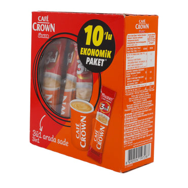 Instantkoffie Ülker | Café Crown 3 in 1 | Met melkpoeder & suiker, 10 stuks | 180 g