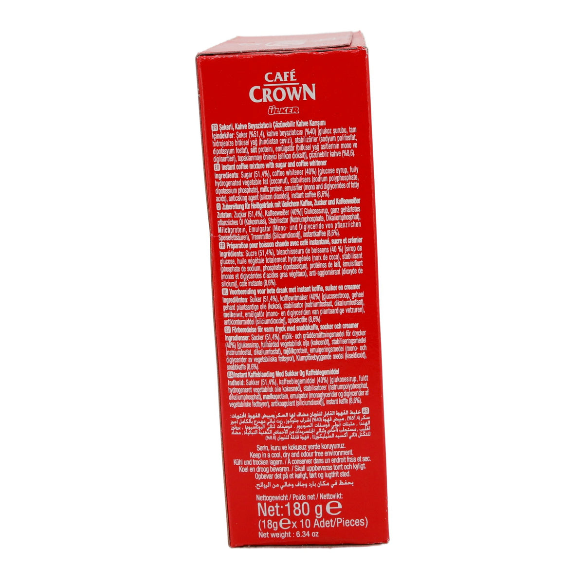 Instantkaffee Ülker | Café Crown 3 in 1 | Mit Milchpulver & Zucker, 10er Pack | 180 g