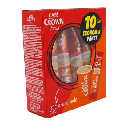 Instantkaffee Ülker | Café Crown 3 in 1 | Mit Milchpulver & Zucker, 10er Pack | 180 g