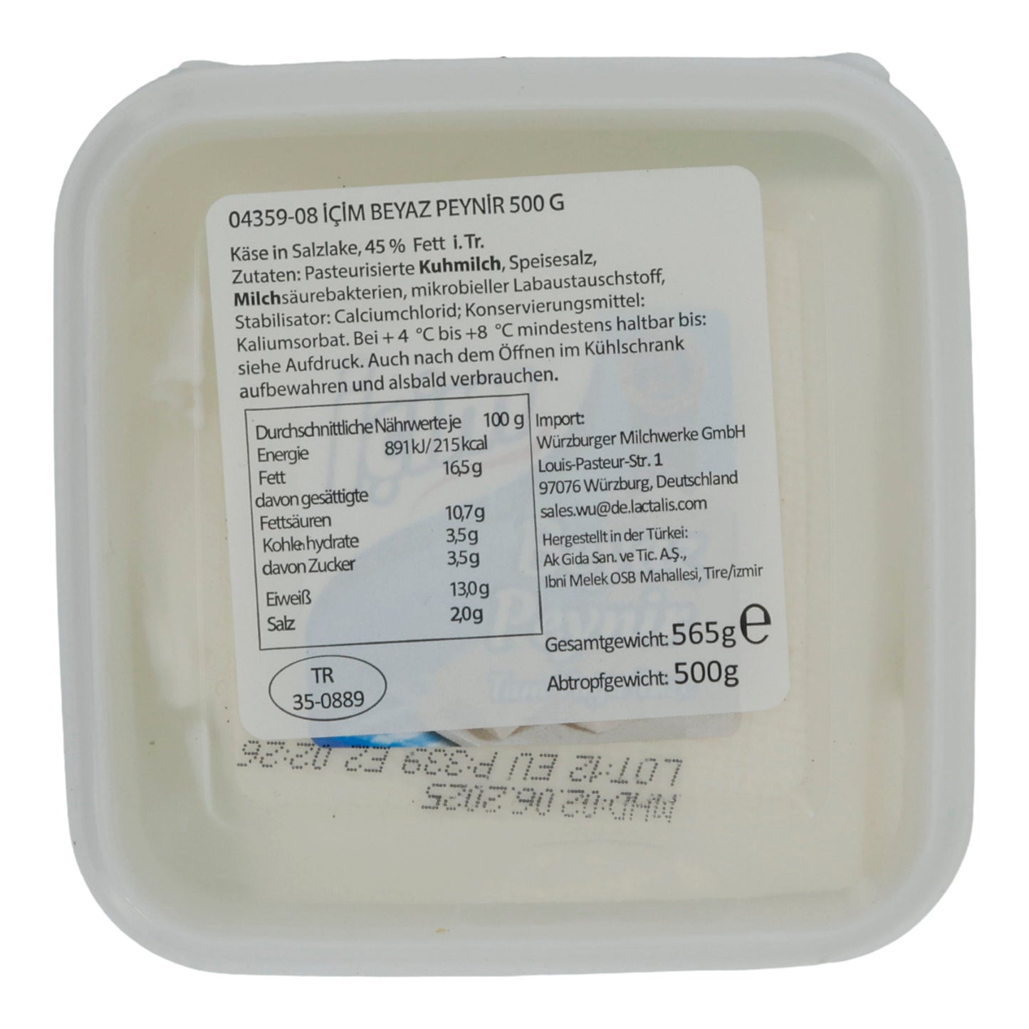 Weißkäse İçim Beyaz Peynir | Weißkäse in Salzlake | Für vielseitige Verwendung | 500 g