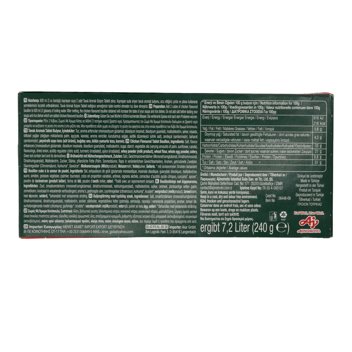 Brühwürfel Bizim Mutfak | Tavuk Aromalı Bulyon | Mit Hühnergeschmack, 24 Stück | 240 g