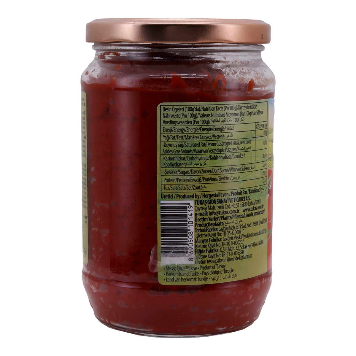 Tomatenmark Tukaş | Doppelkonzentrierte Tomatenpaste | Ideal für mediterrane Gerichte | 700 g Glas TUKAS