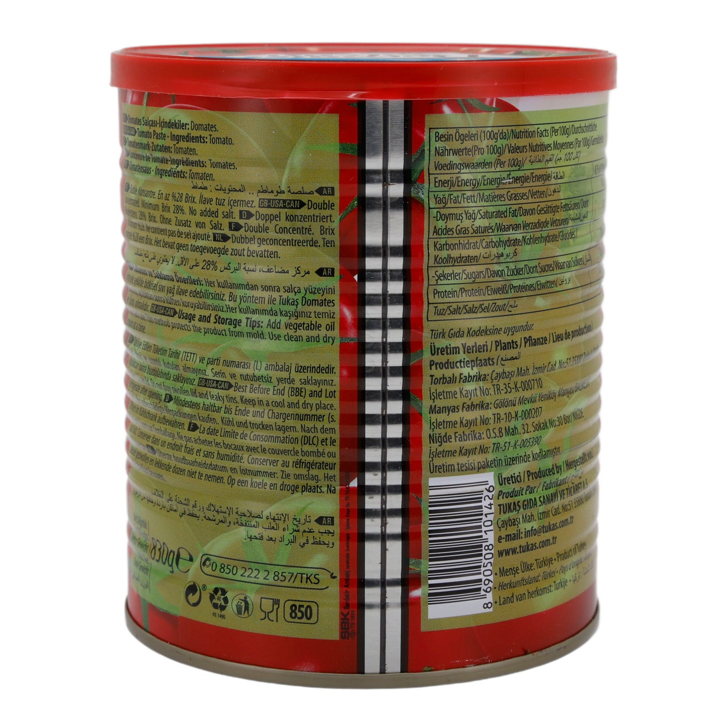 Tomatenmark Tukaş | Domates Salçası | Doppelt konzentriert, intensiv | 830 g