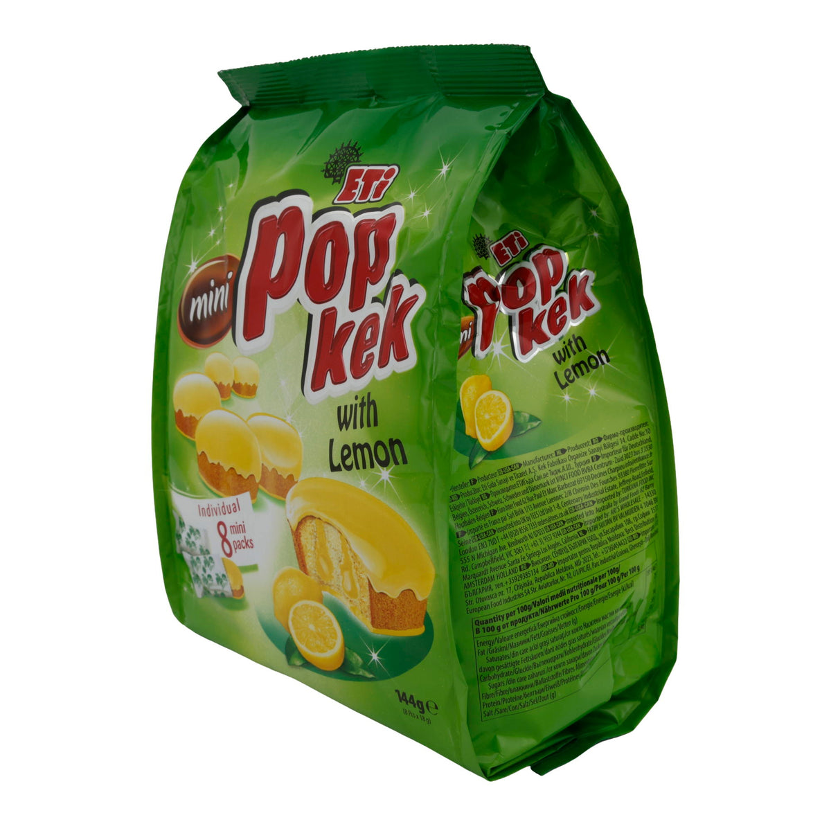 Mini-Kuchen ETI Mini Popkek | Gebäck | mit Zitronengeschmack | 8 x 18 g