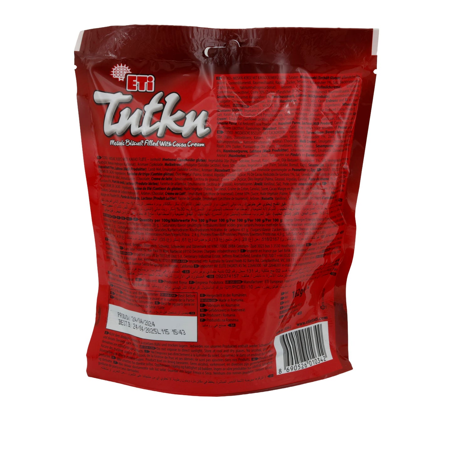Biscotti ETİ Tutku | Biscotti a mosaico | Con deliziosa crema al cacao | 162 g