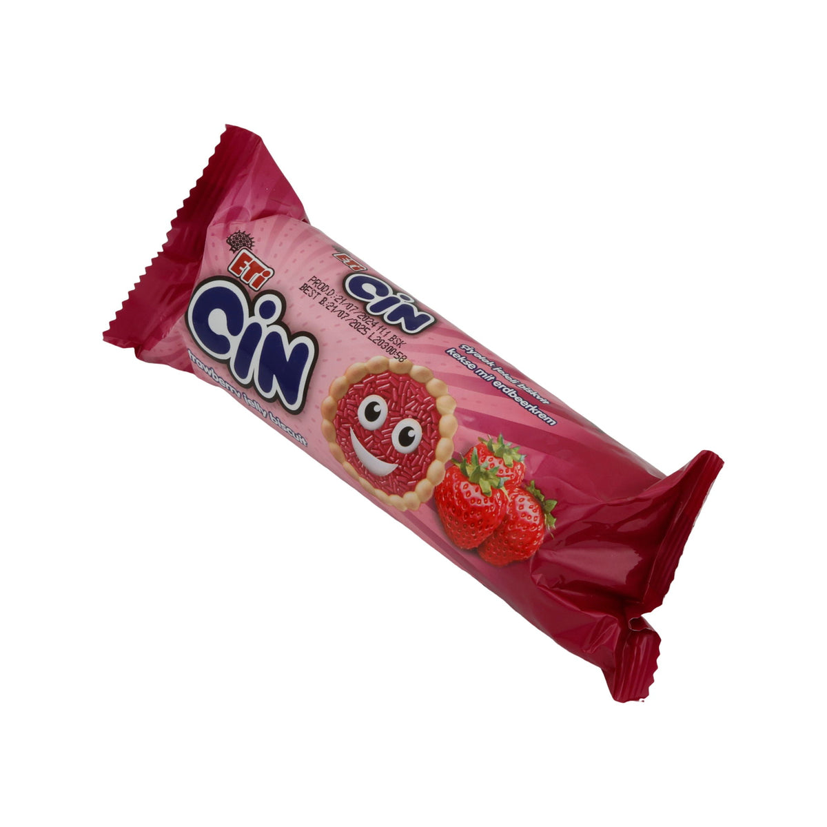 Kekse Eti | Cin | Knusprig, mit fruchtigem Erdbeer-Gelee | 96 g