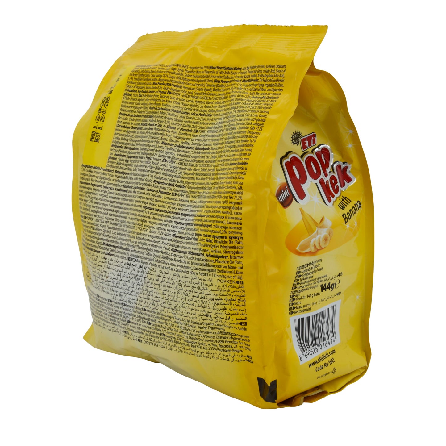 Mini-Küchlein Eti | Mini Popkek | Morbido, con ripieno di banana e copertura al cioccolato | 144 g