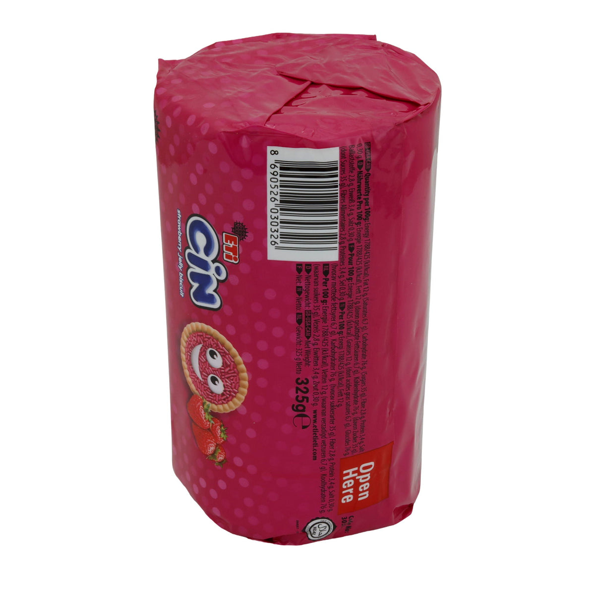 Kekse Eti Cin Strawberry Jelly Biscuits | Gebäck | mit Erdbeer-Gelee und  Streuseln | 325 g ETI