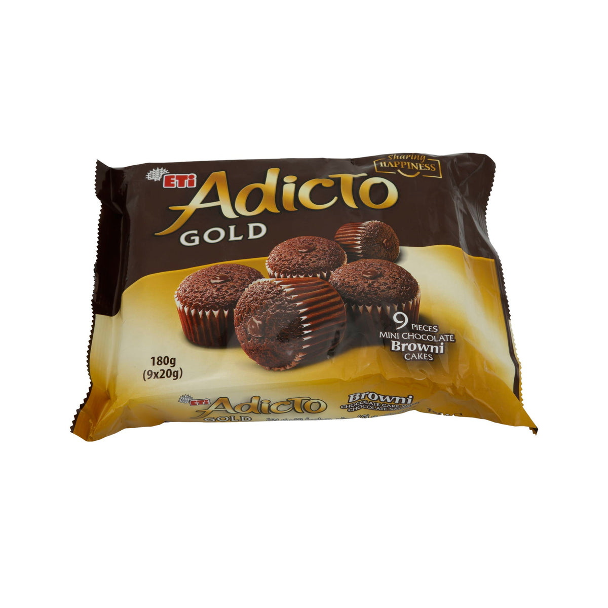 Mini-Brownies Eti | Adicto Gold | Mit köstlicher Schokofüllung | 180g ETI