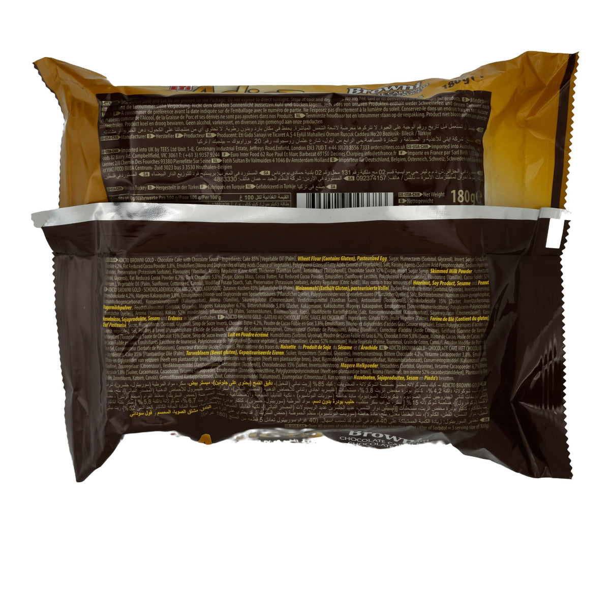 Mini-Brownies Eti | Adicto Gold | Mit köstlicher Schokofüllung | 180g ETI