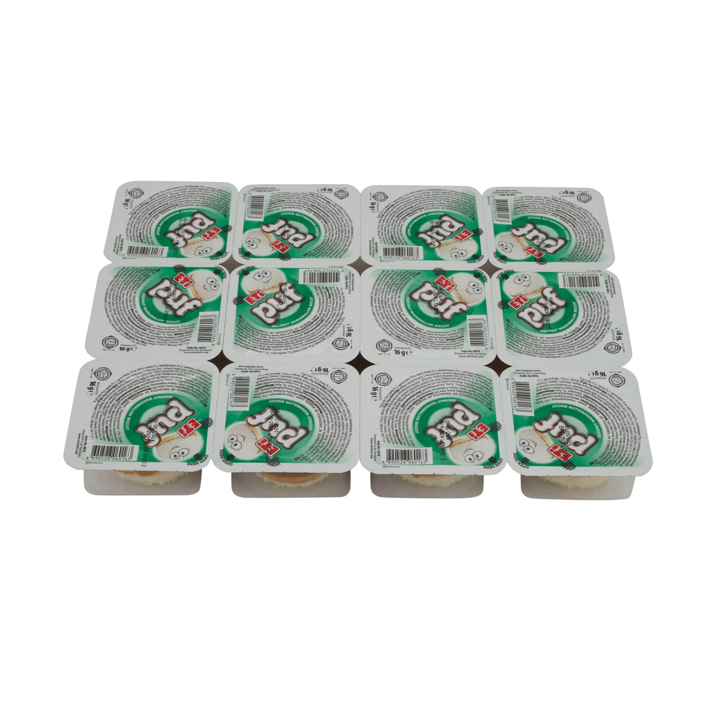 Puff con cocco ETI | Snack delizioso | Con gusto di cocco | 16 g per confezione