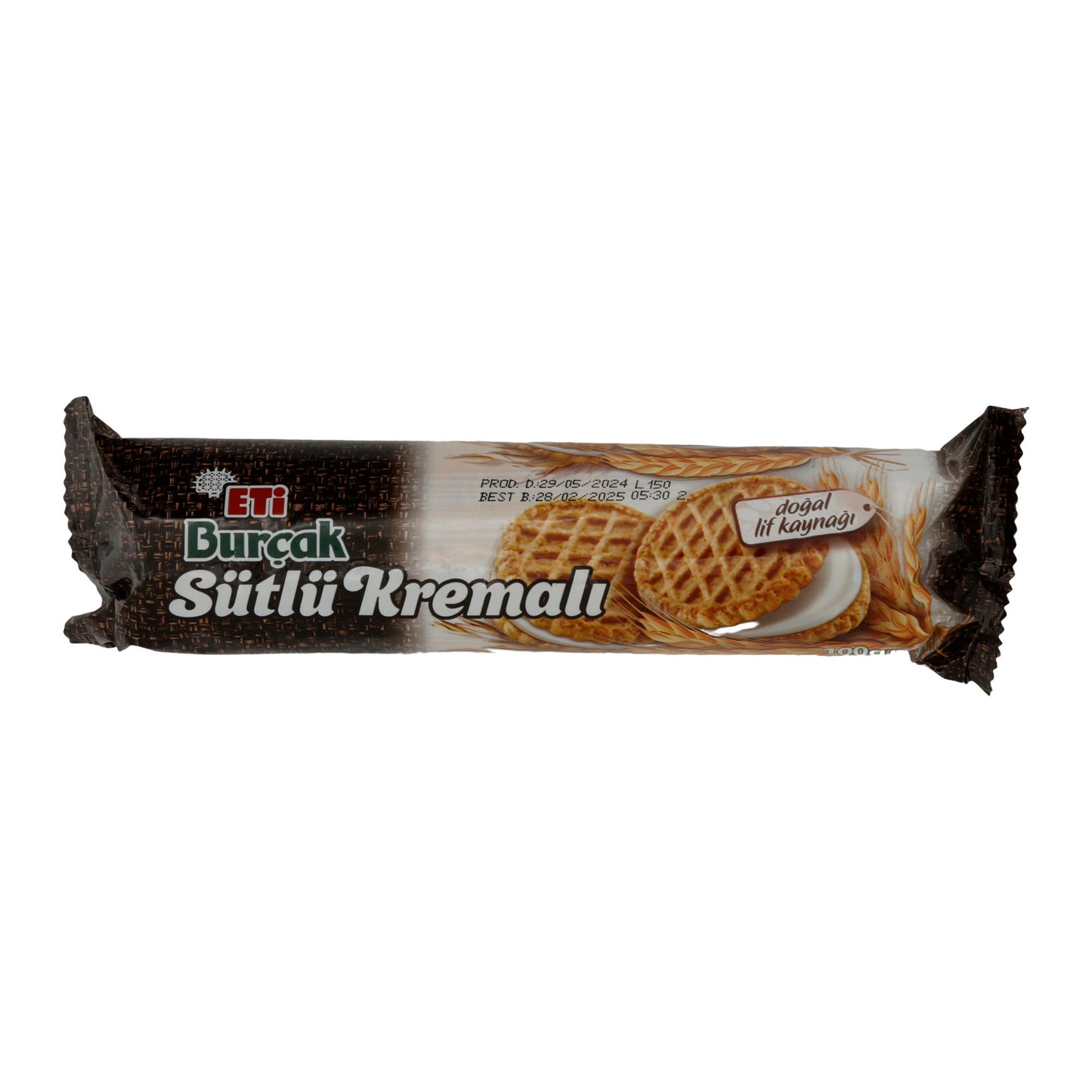 Biscotti d'avena Eti | Burçak con crema al latte | Croccanti, con crema al latte | 100 g