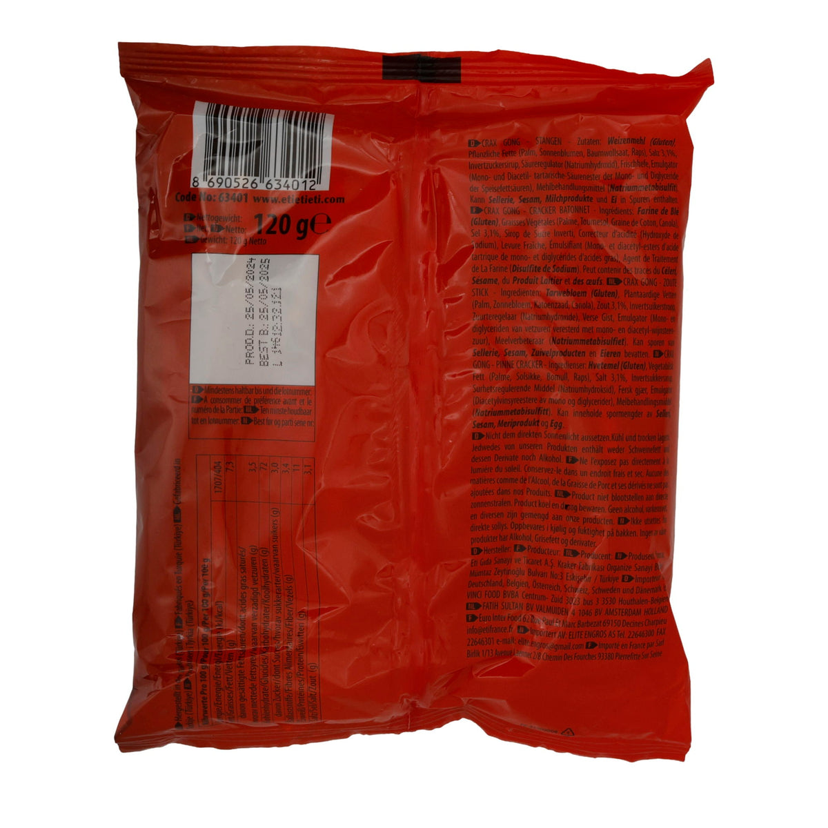Salzstangen Eti Crax Gong | knusprig | mit herzhaftem Geschmack | 120 g