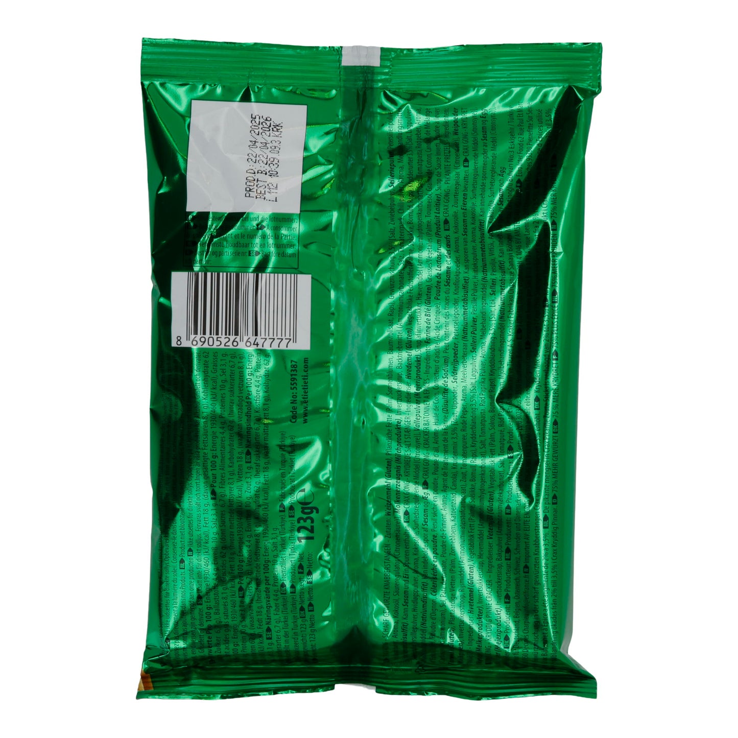 Kruiden-Stick-Cracker Eti Crax Gong Extra Kruiden | Snack | uit Turkije | 123 g