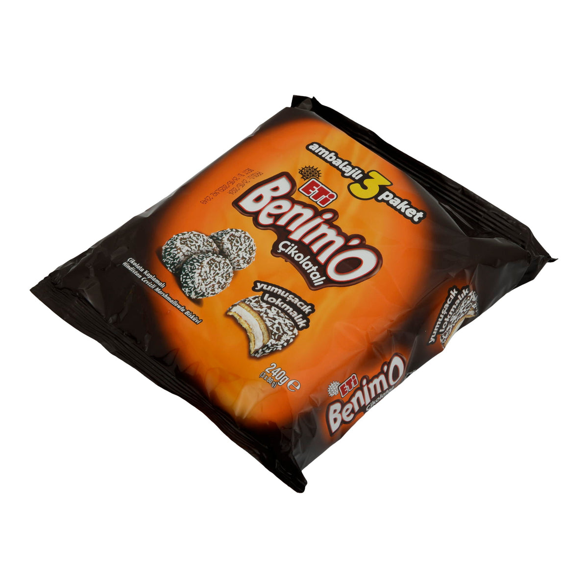 Keks Eti Benim'O | Gebäck | mit Schokoladenüberzug und Marshmallow | 240 g ETI