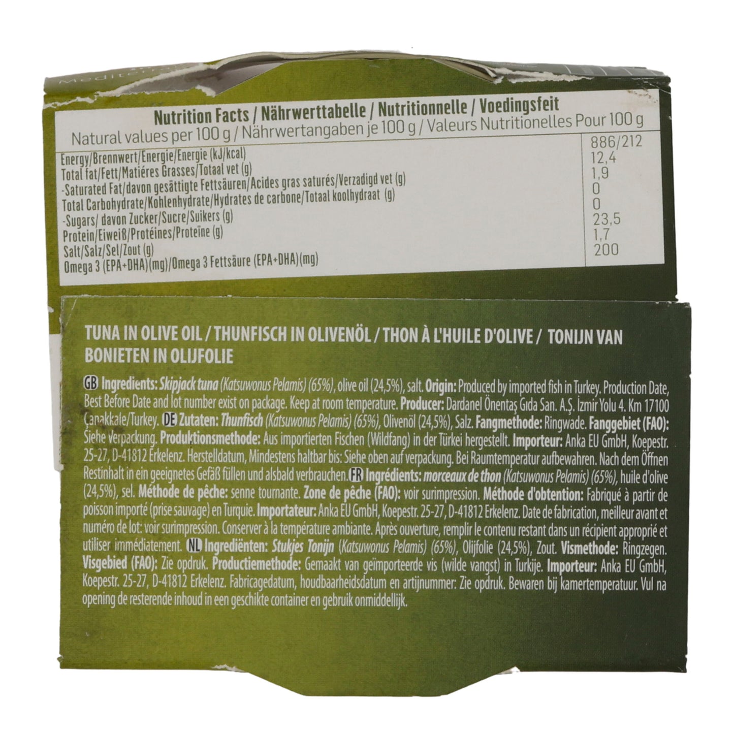 Thunfisch Dardanel | Fisch | In Olivenöl, 100% Wildfang, reich an Omega-3 | 150g