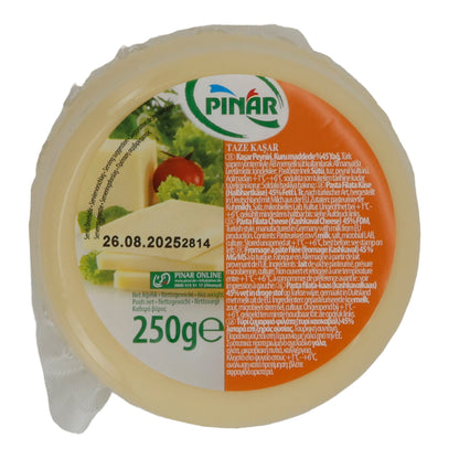 Kaschkaval Cheese Pınar Fresh Kaşar | Cheese | Mild Turkish Kaschkaval Cheese | 250 g