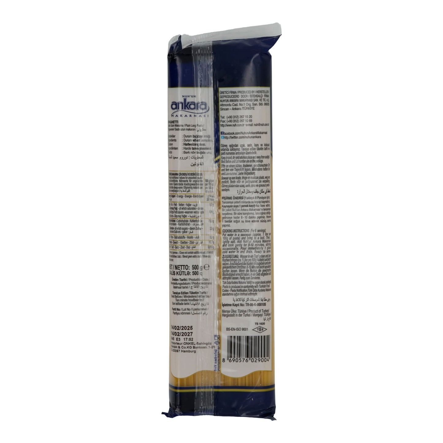 Nudeln Ankara | Spaghetti | Hardewijzennudels uit Turkije | 500 g
